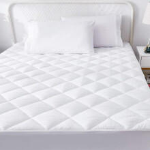 (Double) Quilted Mattress Protector Fitted Cover Single.Small Double.Double.King & Super King Luxury Deep