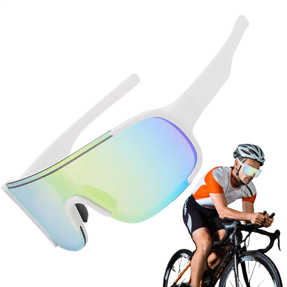 Motorcycle Goggles Shield Safety Eyewear Ergonomic Anti-Fog For Construction Skiing Running Outdoor - Frame Silver/Gold 9354506584252