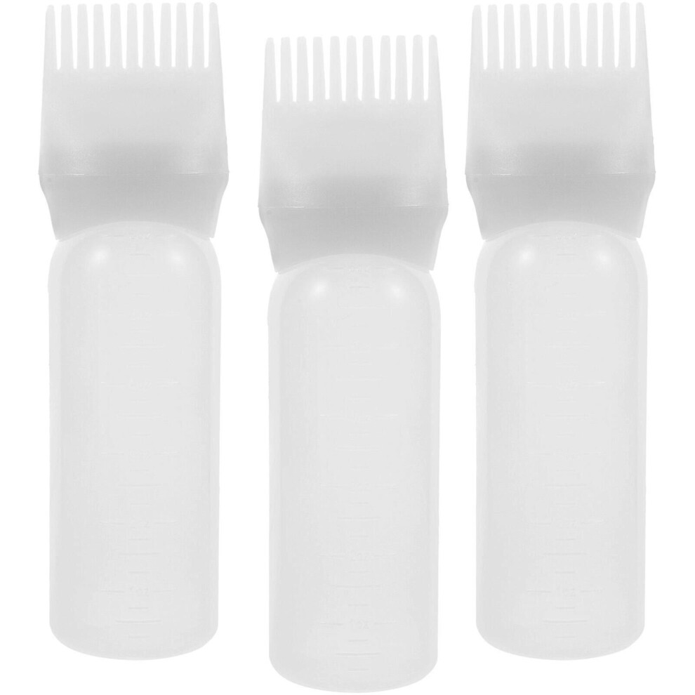 (17.5 x 4.5 cm - as shown 1) 3 applicator bottles for root combs, hair oil applicator bottles, hair dye comb bottles