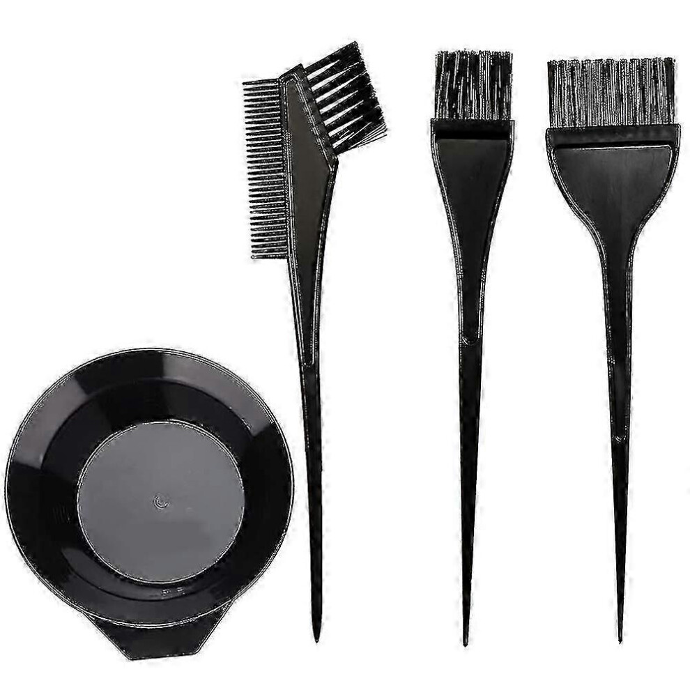 Hair dye brush and bowl set, 4 pieces, color bowls, tools, mixing bowls, dyeing combs