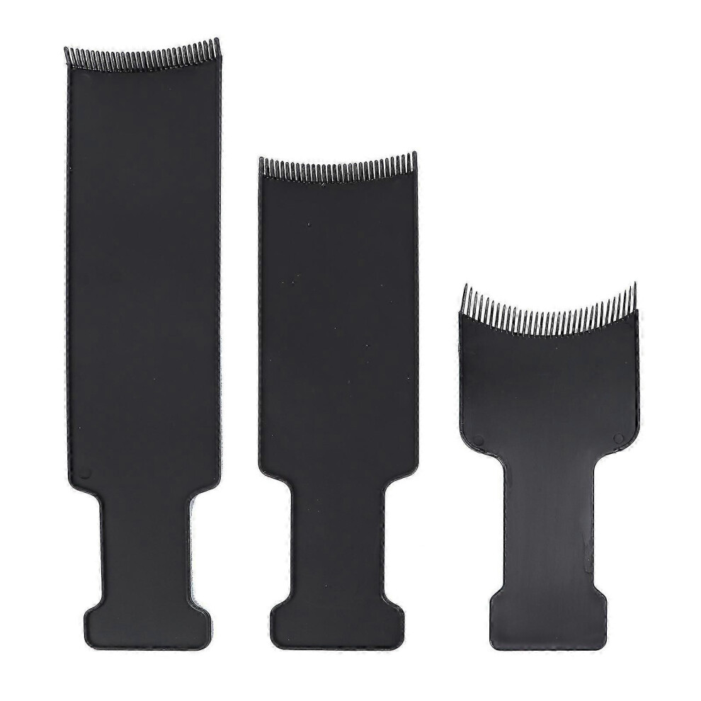 Set of 3 professional highlighting combs for hair coloring and dyeing