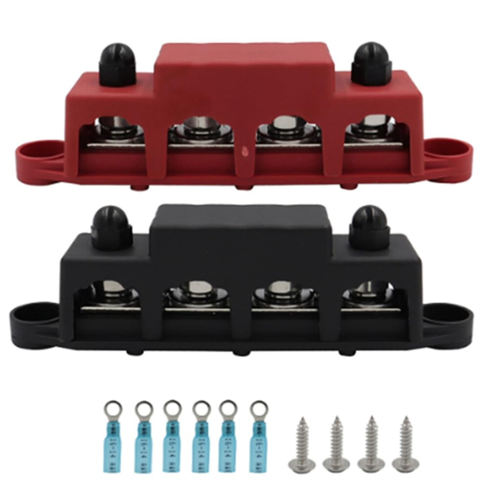 M8 Busbar Box 250A 4-Terminal Cable Box For Rv Yacht Car Marine Electrical Enclosure 9393856684977