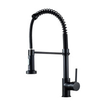 Deck Mounted Flexible Kitchen Tap Pull-Out Mixer Black Finish Hot And Cold With Spray Head