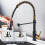 Deck Mounted Flexible Kitchen Tap Pull-Out Mixer Black Finish Hot And Cold With Spray Head 4