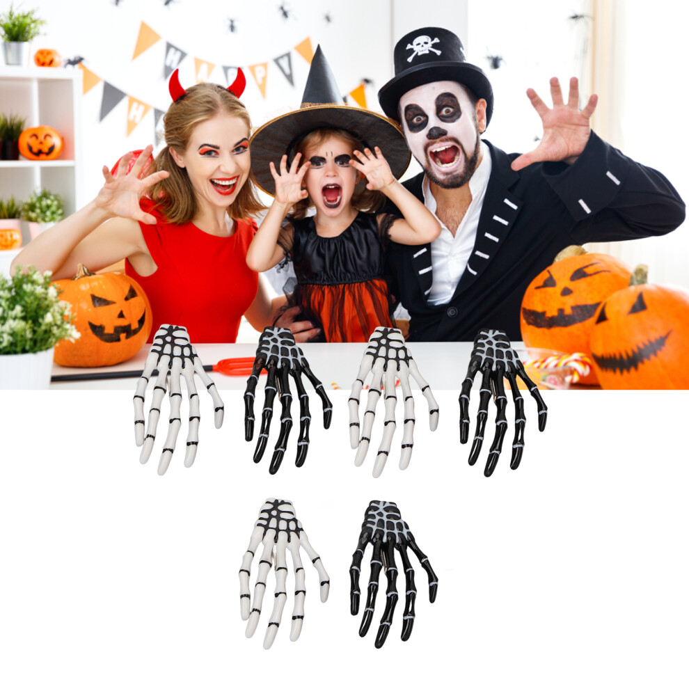 Halloween Skeleton Hands Bone Hair Clips, Delicate Punk Rock Hair Accessories for Women & Girls