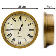 Vintage Gold Wall Clock with Hidden Safe, Large Storage Space