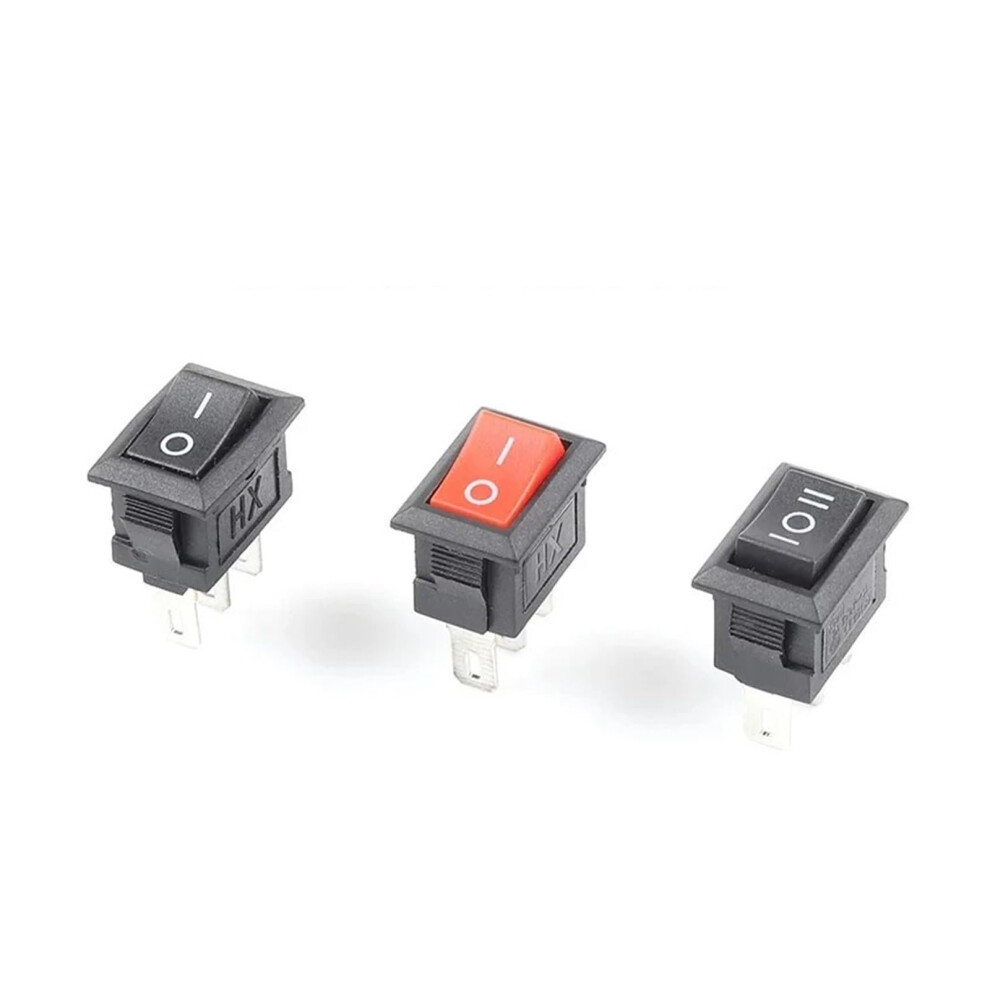 Snap-In Push Button Switch 10X15mm, 3-Pin Spst, 3A/250V, Kcd11, 2/3 Position On-Off-On, Black, 10 Pcs 9084446664263