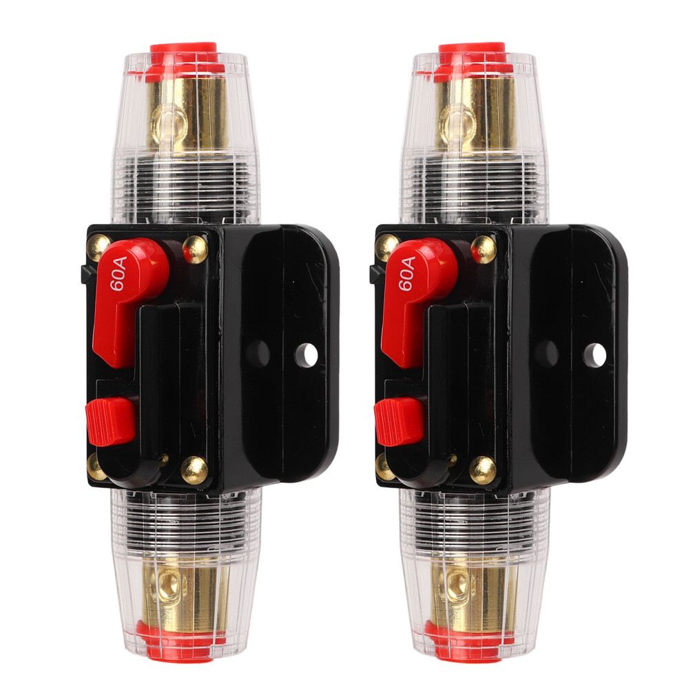 Car Boat 12V 24V Inline Circuit Breaker With Manual Reset Fuse Holder 60A 9311356336912