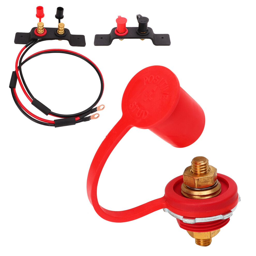250A Car Rv Boat Battery Terminal Connector 3/8In Brass Red 8091356336891