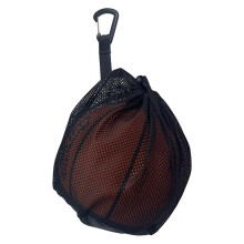 Sport Meshes Basketball Net Bag With Zippered Pocket Drawstring Backpack Hanging Hook For Soccer Volleyball Gear