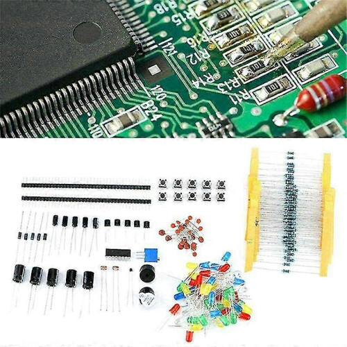 (As show, One size) 1818PCS DIY Electronics Components Kit Assortment Resistors LED Triode Capacitors Diodes PCB Potent 1