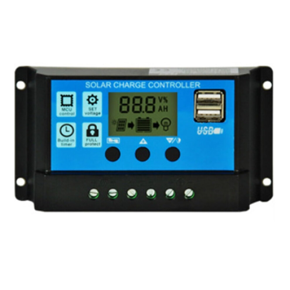 Solar Charge Controller 10A/20A/30A, 12V/24V Auto, Lcd Display, Blue Pv Home Solar Panel Regulator 9084446664577