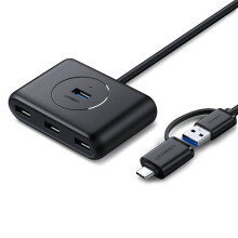 UGREEN USB 3.0 Hub mit USB-C-Anschluss, 1 m - Schwarz