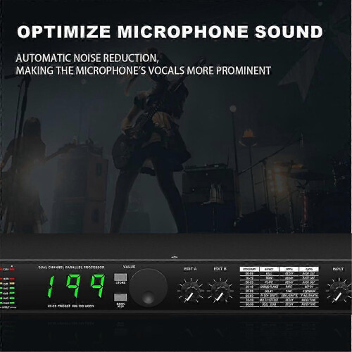(As show, One size) Professional Digital Reverberation Multi Effect Processor Audio Processor Equalizer EU PLUGn 1