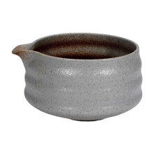 Handcrafted Green Tea Cup With Spout For Matcha Preparation, White Matcha Cup With Spout For Tea Ceremony