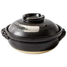 Japanese Donabe Ceramic Hot Pot Casserole Round Clay Pot With Lid Heat-Resistant Earthenware 2800ml For Stew Soup