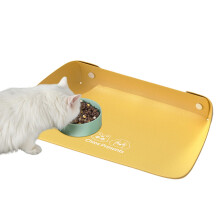 Splash Proof Feeder Mat Non Slip Cat Dining Mat Waterproof Reusable Washable Placemat Yellow
