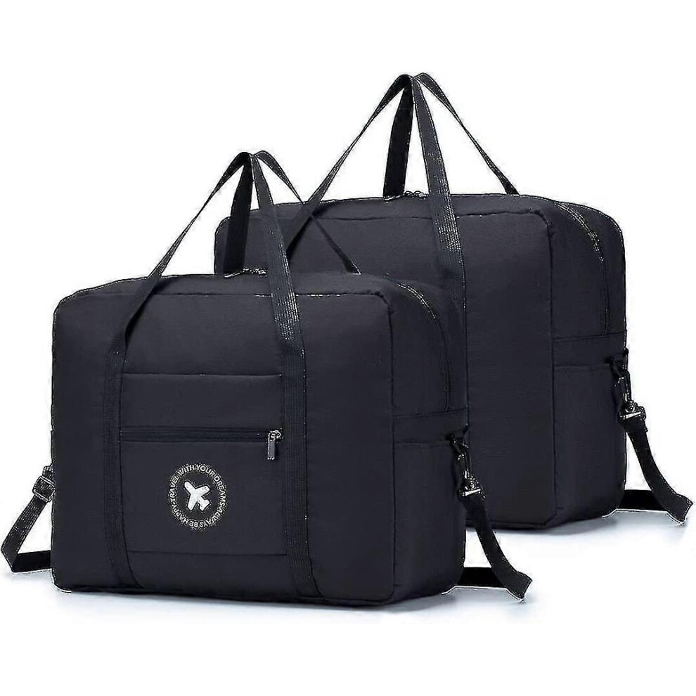 Kikidex (As Show, One Size) 2X Travel Bag 45X36x20 Foldable Gym Shoulder Bag Sports Bag Hand Travel Suitcase 40L Black