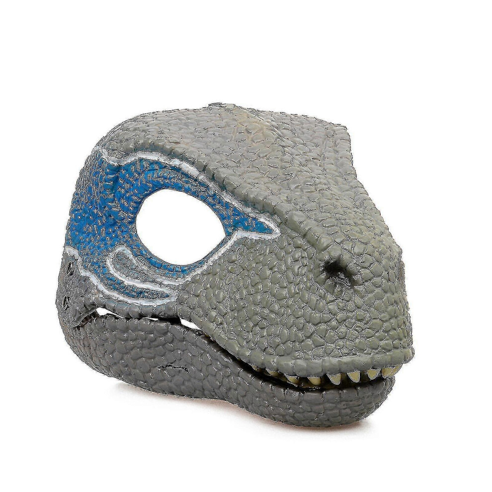 Kikidex (As Show, ) Dinosaur Mask Headgear,Jurassic World Dinosaur Toys With Opening Moving Jaw,Velociraptor Mask&Tyrannosaurus Rex Mask Bundle White