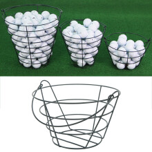 Golf Ball Carrying Basket Metal Lightweight Large Capacity with Foldable Handle