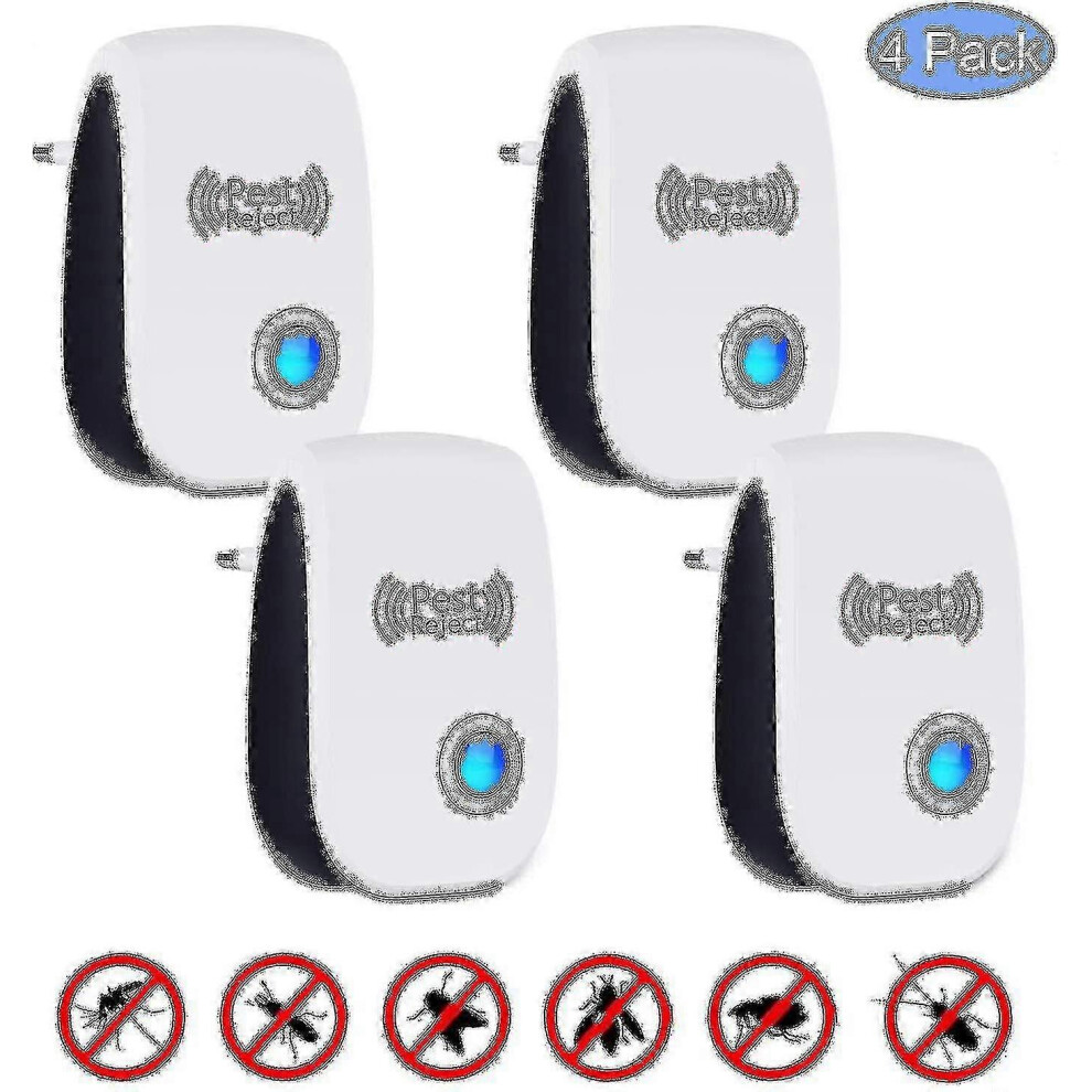 Kikidex (As Show, One Size) 4 Pieces Against Mice Ultrasonic Pest Repellent Electronic Insect Repellent Animal Repellent By