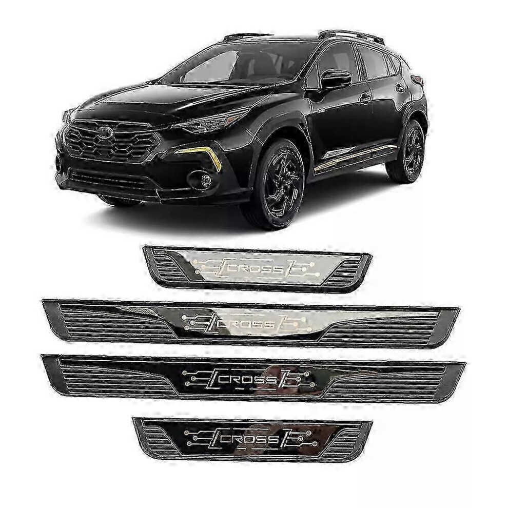 Kikidex (As Show, One Size) Car Accessories Door Sill Plate For Subaru Crosstrek Door Sill Strip Threshold Protection 2016-2024