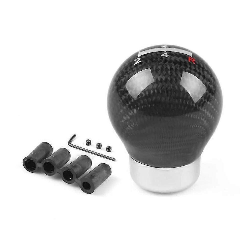 Kikidex (As Show, Ball Shape Red) Real Carbon Fiber Gear Shift Knob 5/6 Speed Round Ball Shape Manual Transmission Shifter Lever Knob M8x1.25 M10x1.25 M10x1.5