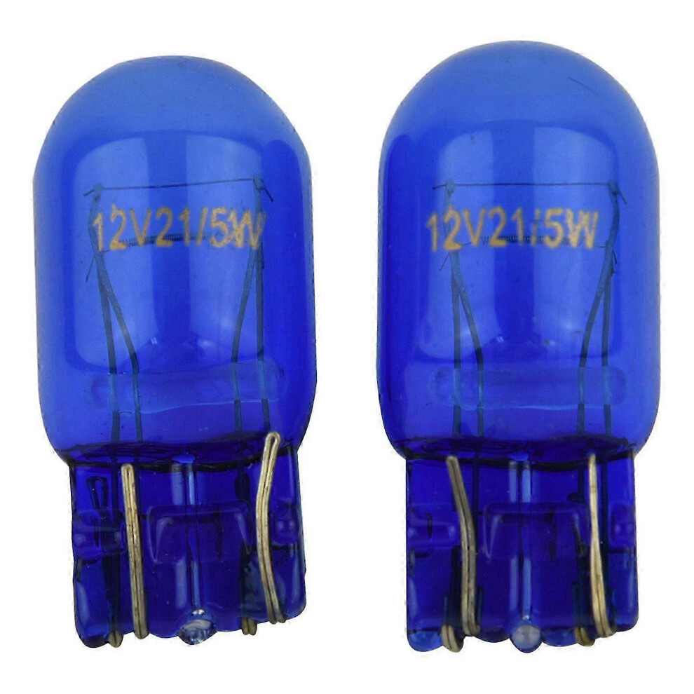 Kikidex (As Show, One Size) 2 X W21 5W T20 580 Dual Filament Sidelight 7443 Super Hid Xenon Bulbs 6000K White