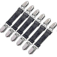 (As show, One size) 6pcs Winter Mitten Clips Elastic Stainless Steel Gloves Clips