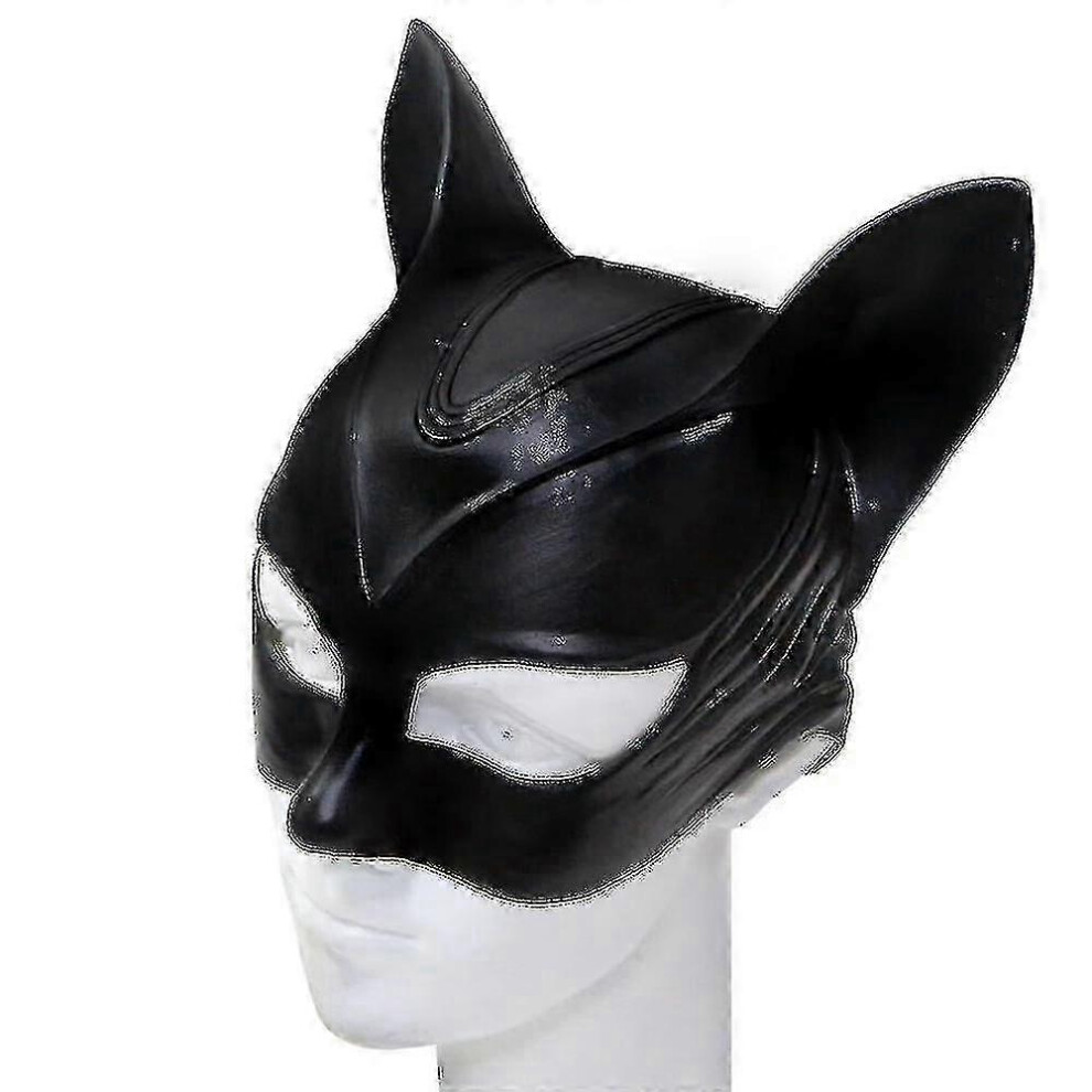 Kikidex (As Show, One Size) Woman Cat Selina Kyle Mask Bruce Wayne Costume Latex Fancy Adult Halloween-I