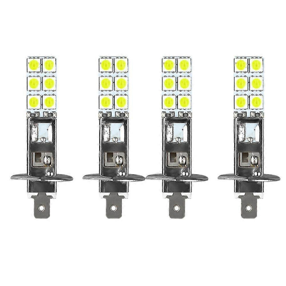 Kikidex (As Show, One Size) 4Pcs H1 6000K Super 80W Led Headlight Bulbs Kit Fog Driving Light White