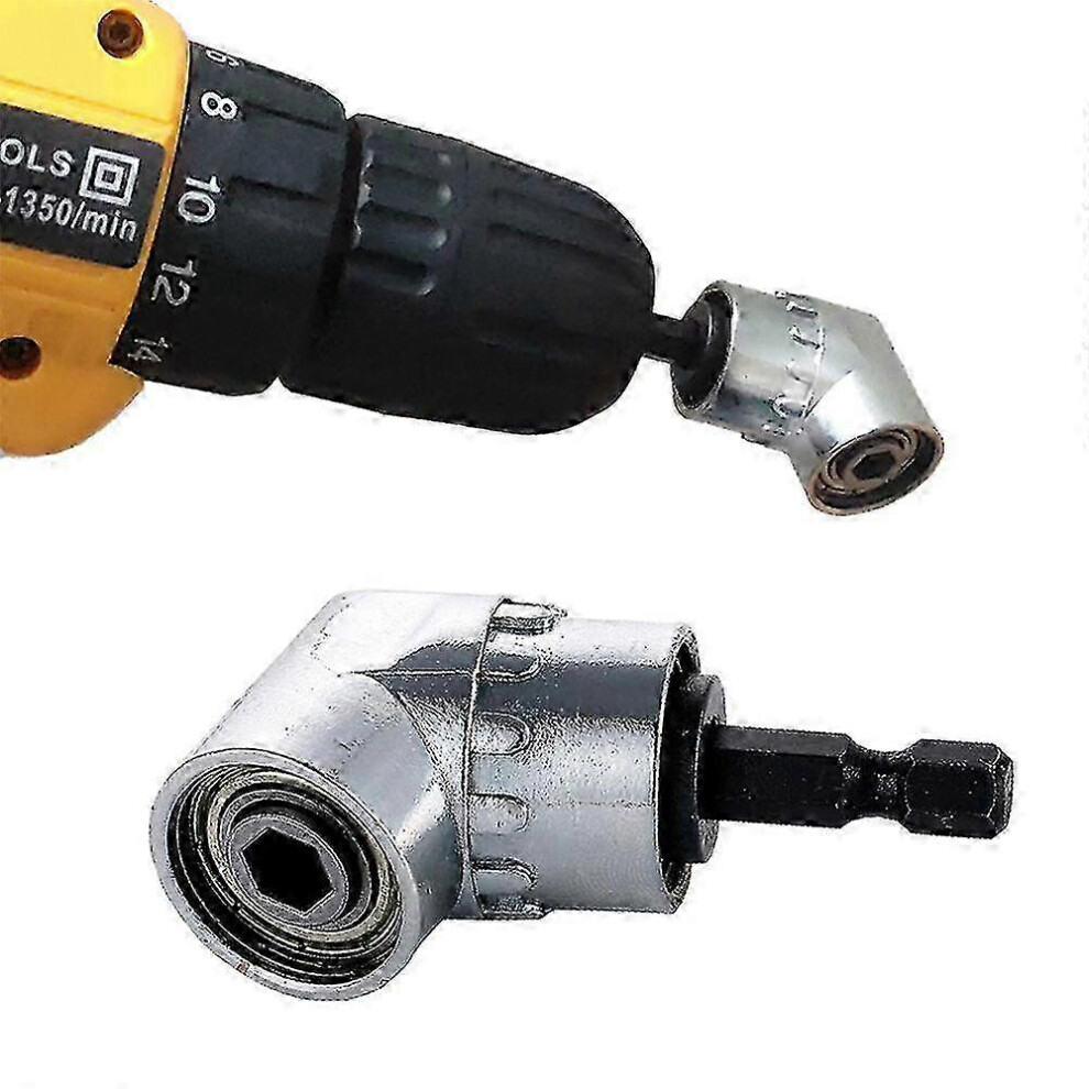 Kikidex (As Show, One Size) 105 Degree Angle Screwdriver Socket Adapter Adjustable1/4Inch Hex Bit