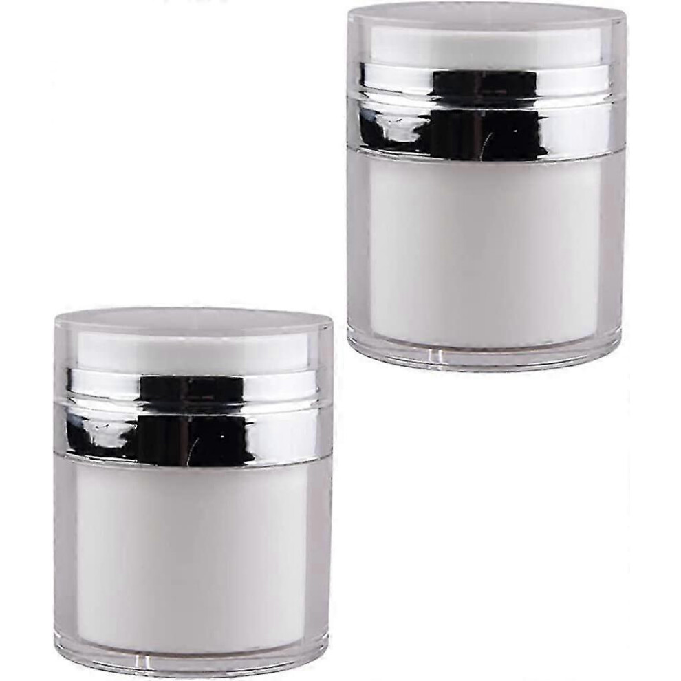 Kikidex (As Show, 15 Ml) 15 Ml 2 Pack Empty Cosmetic Jar Containers Refillable Airless Lotion Jar With Lid