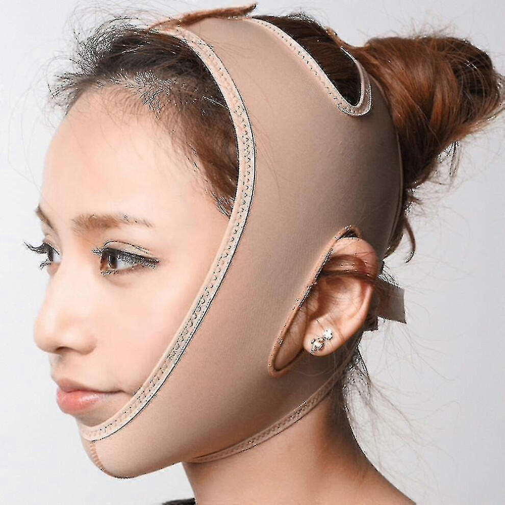 Kikidex (As Show, M) Wrinkle Face Chin Cheek Lift Up Slimming Slim Mask Ultra-Thin Belt Strap Band Nude