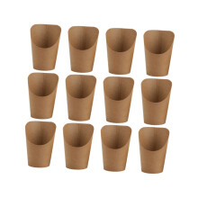 50pcs 14oz Kraft Paper French Fries Cones Snack Holders For Take-Out And Fast Food Packaging Eco Friendly Disposable