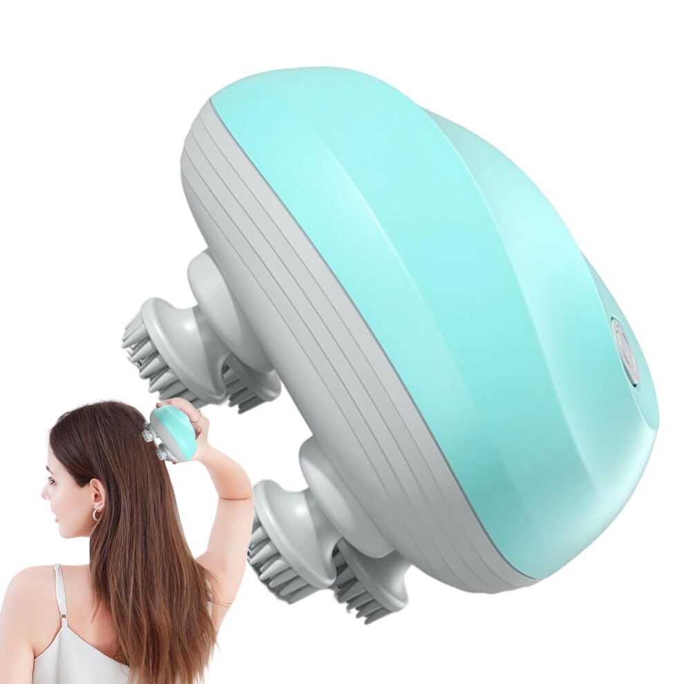 Blue Hair Scalp Massager Electric Rechargeable Cordless Handheld Scrubber For Shower Spa Lake