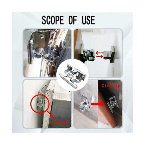 (As show, One size) 1pcs Spring Loaded Door Easy Lock Stop Catch Release Clamp Double Roller Catch (mp-4) 2