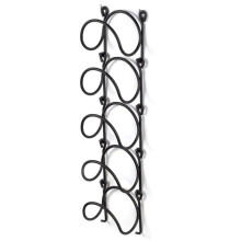 Wall Mounted Shelf 5-Pack Black, Wine Cabinet Storage, Multifunctional Iron Towel Rack, Space-Saving Home Organizer