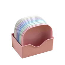 Dessert Plate Set 10-Piece Square Plastic Plates With Holder Portable Storage Tray For Snacks Cookies Candy