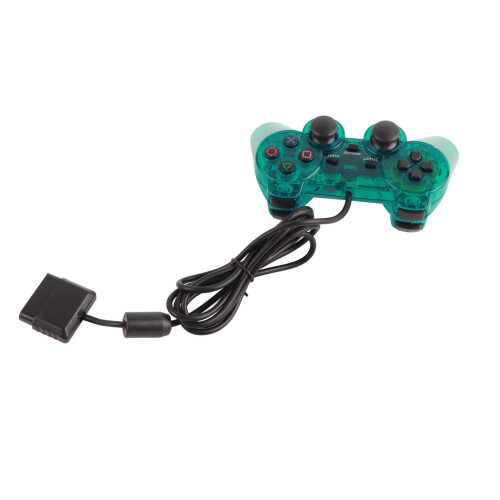 PS2 kabelgebundener Controller grün-transparent Dual-Vibe 2