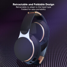 Stereo Deep Bass Wireless Headphones Retractable & Foldable Sport Travel