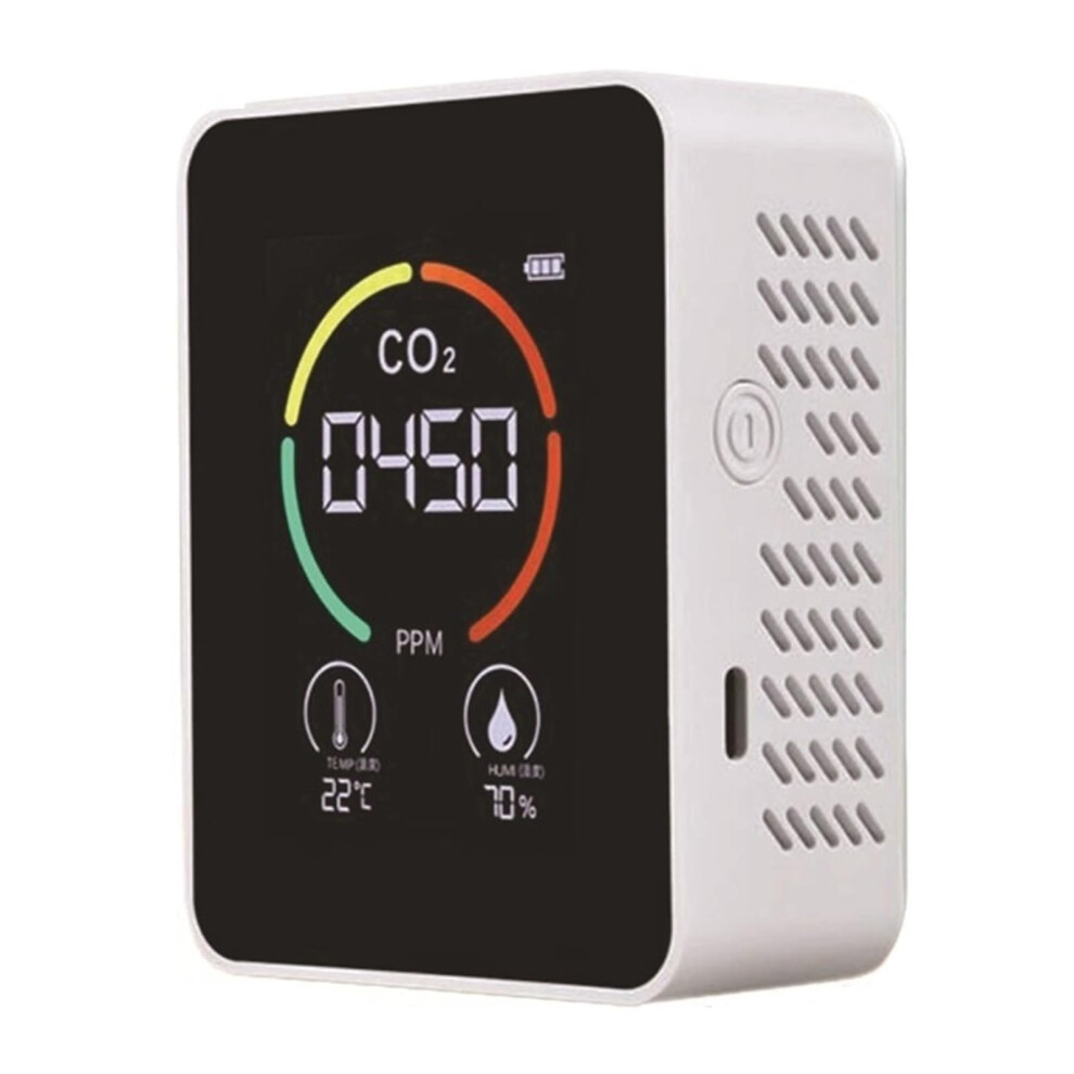 Co2 Detector Multifunctional Thermohygrometer Air Quality Monitor Co2 Sensor Easy To Use White 9067246375423