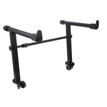 Double Keyboard Stand Sturdy Iron Digital Piano Rack for Electronic Keyboard Adjustable Height Rubber Pads Stage Home Use