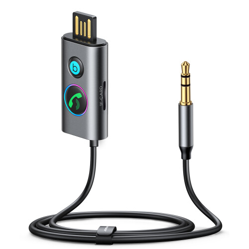 Joyroom Auto-Bluetooth-Audioempfänger 3,5 mm Aux mit Mikrofon - Grau