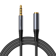 Joyroom AUX-Audio-Verlängerungskabel, 3,5-mm-Klinkenstecker auf 3,5-mm-Klinkenbuchse, 1,2 m - Schwarz