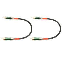 2 Stück RCA-zu-RCA-Kabel, 0,3 m, grün, doppelt abgeschirmt.