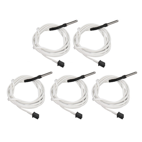 Thermistor Wire 5 Pcs 100K Temperature Sensor 1m Stainless Steel High Temp 1