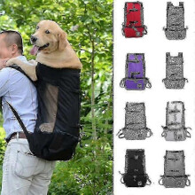 (M-suit 4-9 kg, Light Gray) Breathable Large Dog Outdoor Travel Adjustable Backpack For Hiking Cycling Reflective Bag Dogs Frenc