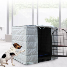 Insulated Winter Dog Kennel Cover Windproof And Rainproof Cage Cover For Wire Crates Grey 51X36X43 Cm Customizable Size