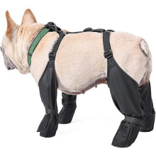 (As show, M) Winter Dog Boots Anti-slip, Waterproof Dog Boots With Auxiliary Strap, Dog Shoes With Rugged Rubber Sole, Anti-fall  Dog Hiking Booties